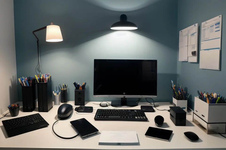 Blue light glasses on a developer's desk during a digital eye strain and supplement review test