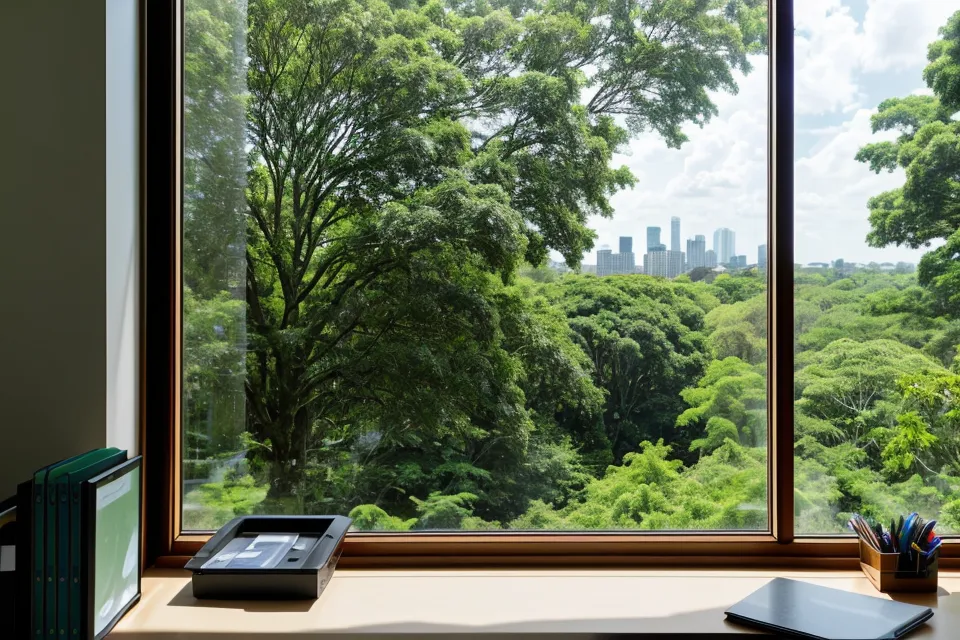The view of a distant horizon used for the 20-20-20 eye rest rule.