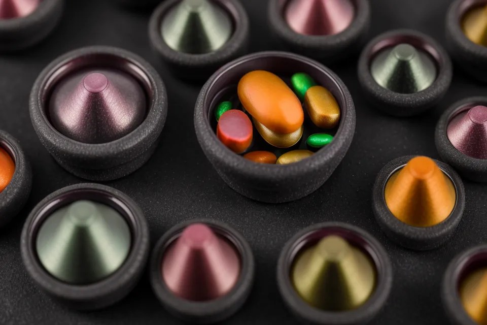 A variety of different eye supplement capsules representing a 14-month testing journey.