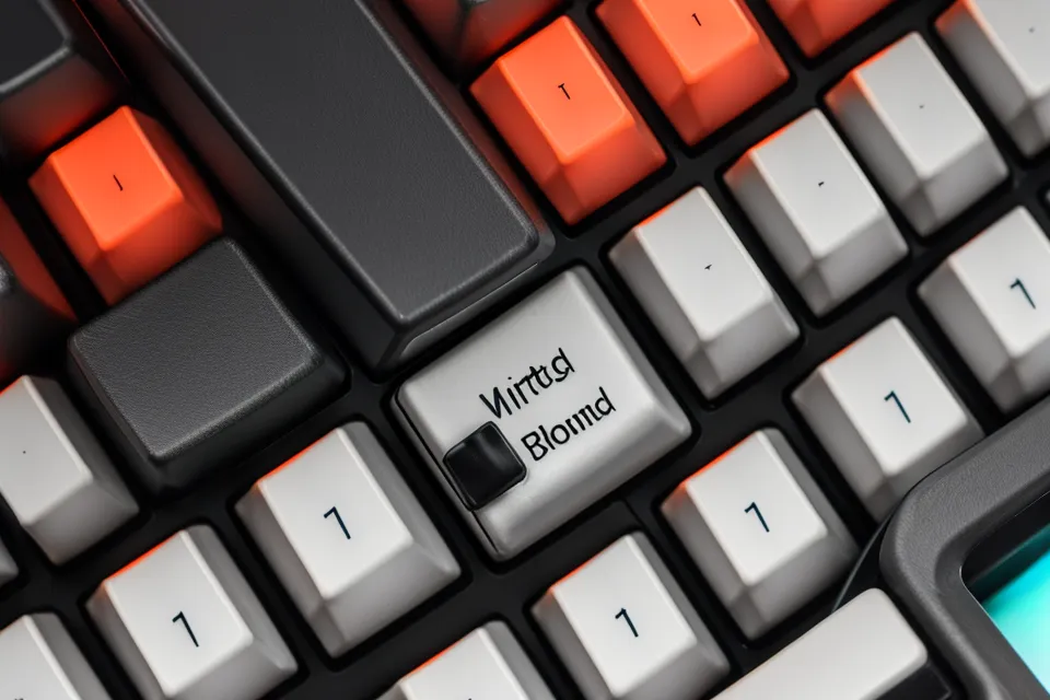 Close-up of eye supplement capsules on a developer's desk next to a keyboard.