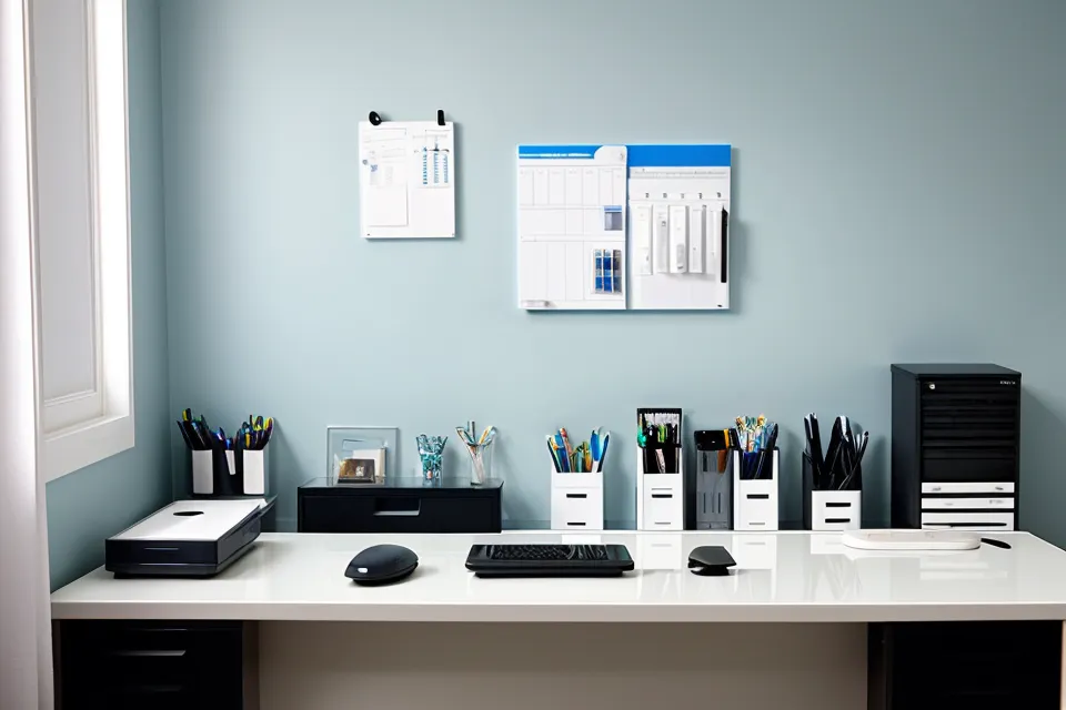 Close-up of a VisiFlora capsule beside a keyboard, testing eye supplements for screen-related eye fatigue