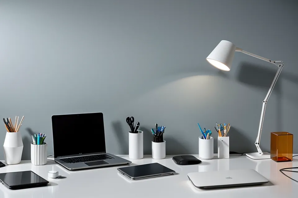 How to fix dry eyes from screens without eye drops — a remote developer's three-monitor desk during a dry-eye flare-up