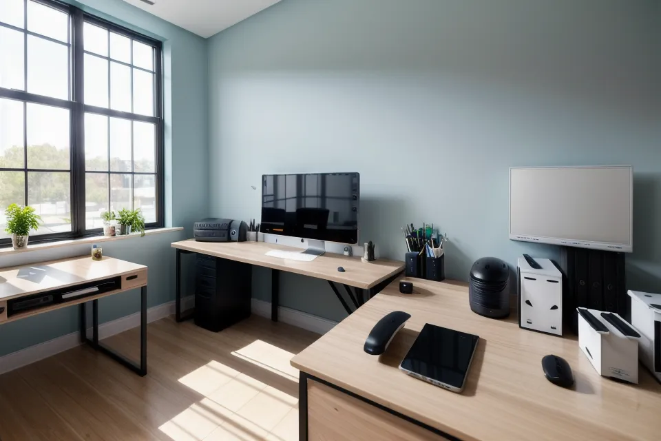 A developer working comfortably at a multi-monitor setup after addressing digital eye strain.