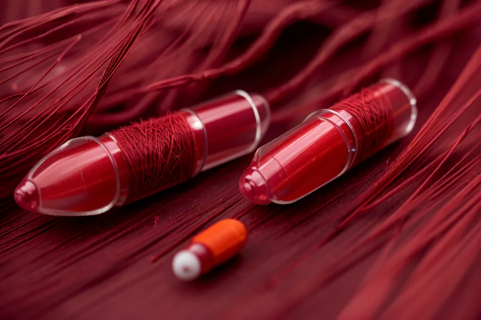 Close up of saffron threads and capsules on a wooden desk with code in the background.
