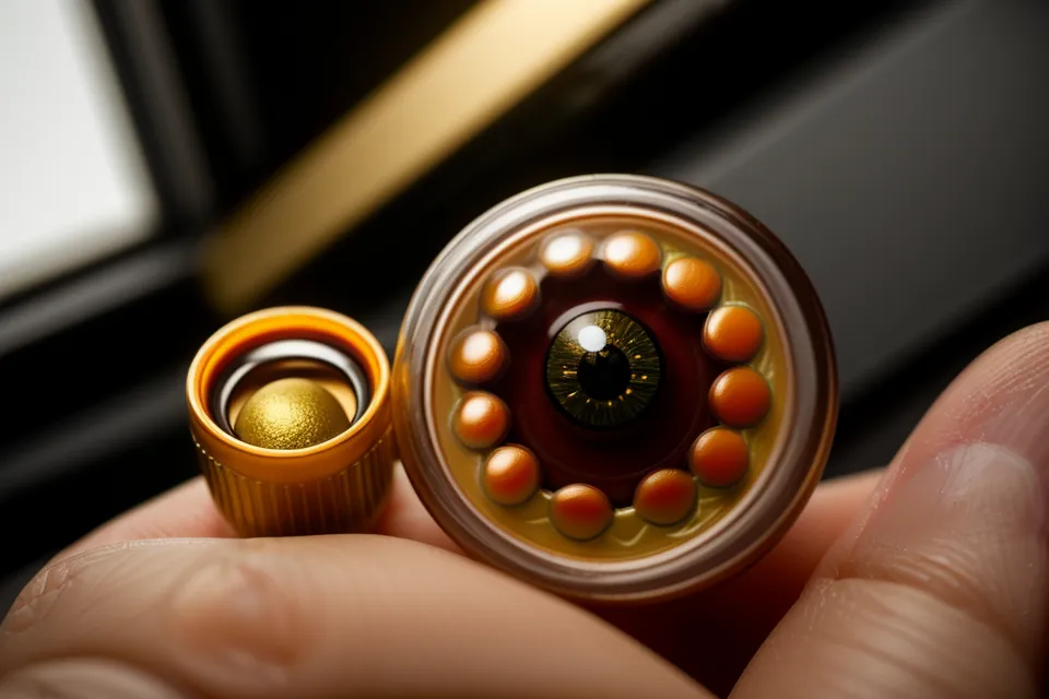 A close-up of a supplement capsule being held over a developer's mechanical keyboard.